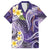 Polynesian Tribal Tattoo Family Matching Long Sleeve Bodycon Dress and Hawaiian Shirt Plumeria Purple Marble Pattern