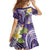 Polynesian Tribal Tattoo Family Matching Off Shoulder Maxi Dress and Hawaiian Shirt Plumeria Purple Marble Pattern