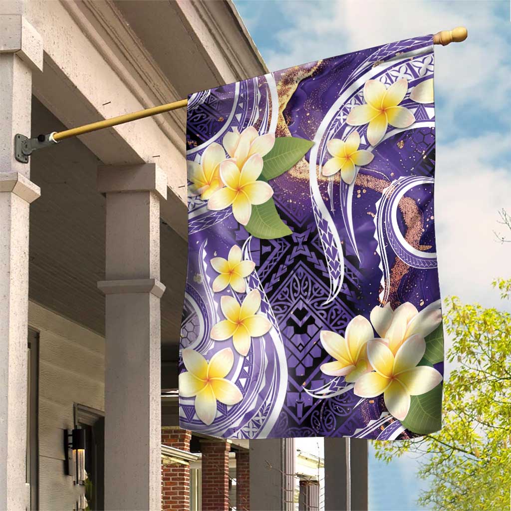 Polynesian Tribal Tattoo Garden Flag Plumeria Purple Marble Pattern LT9 House Flag Purple - Polynesian Pride