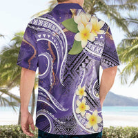 Polynesian Tribal Tattoo Hawaiian Shirt Plumeria Purple Marble Pattern LT9 - Polynesian Pride