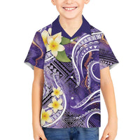 Polynesian Tribal Tattoo Hawaiian Shirt Plumeria Purple Marble Pattern LT9 - Polynesian Pride