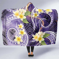 Polynesian Tribal Tattoo Hooded Blanket Plumeria Purple Marble Pattern LT9 One Size Purple - Polynesian Pride