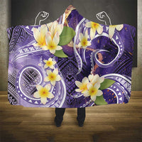 Polynesian Tribal Tattoo Hooded Blanket Plumeria Purple Marble Pattern LT9 - Polynesian Pride