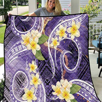 Polynesian Tribal Tattoo Quilt Plumeria Purple Marble Pattern