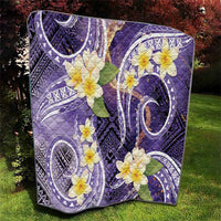 Polynesian Tribal Tattoo Quilt Plumeria Purple Marble Pattern