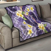 Polynesian Tribal Tattoo Quilt Plumeria Purple Marble Pattern