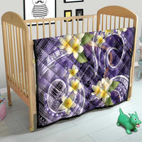 Polynesian Tribal Tattoo Quilt Plumeria Purple Marble Pattern