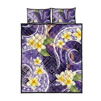 Polynesian Tribal Tattoo Quilt Bed Set Plumeria Purple Marble Pattern LT9 - Polynesian Pride