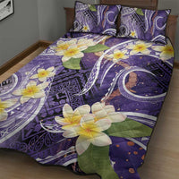 Polynesian Tribal Tattoo Quilt Bed Set Plumeria Purple Marble Pattern LT9 - Polynesian Pride