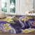 Polynesian Tribal Tattoo Round Carpet Plumeria Purple Marble Pattern