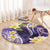 Polynesian Tribal Tattoo Round Carpet Plumeria Purple Marble Pattern