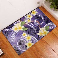 Polynesian Tribal Tattoo Rubber Doormat Plumeria Purple Marble Pattern LT9 - Polynesian Pride