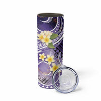 Polynesian Tribal Tattoo Skinny Tumbler Plumeria Purple Marble Pattern