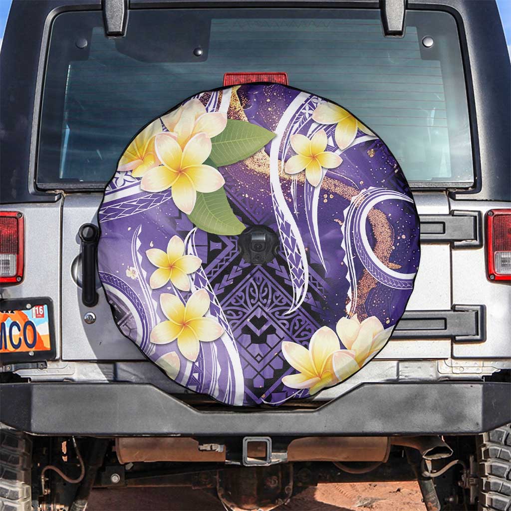 Polynesian Tribal Tattoo Spare Tire Cover Plumeria Purple Marble Pattern LT9 Purple - Polynesian Pride