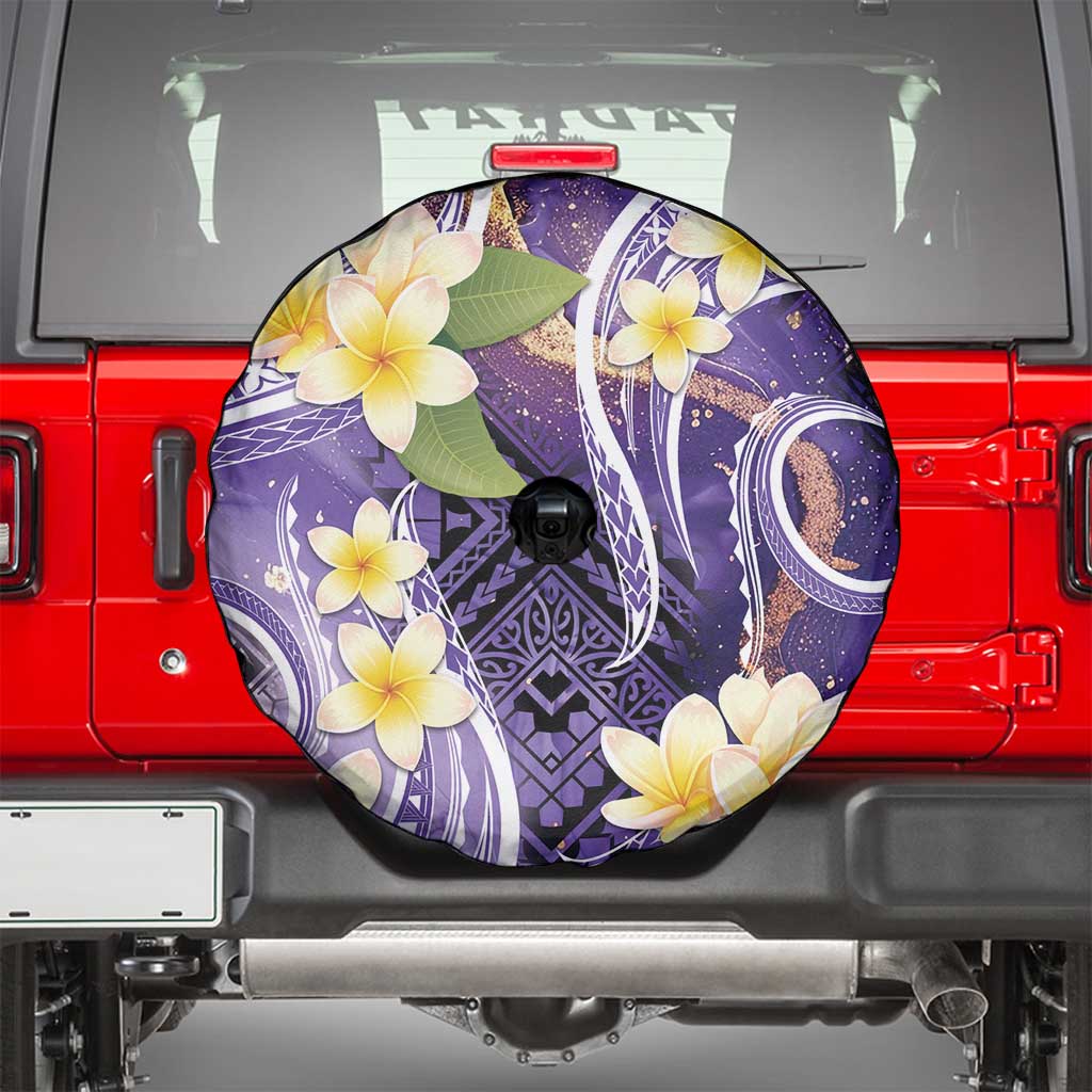 Polynesian Tribal Tattoo Spare Tire Cover Plumeria Purple Marble Pattern LT9 - Polynesian Pride
