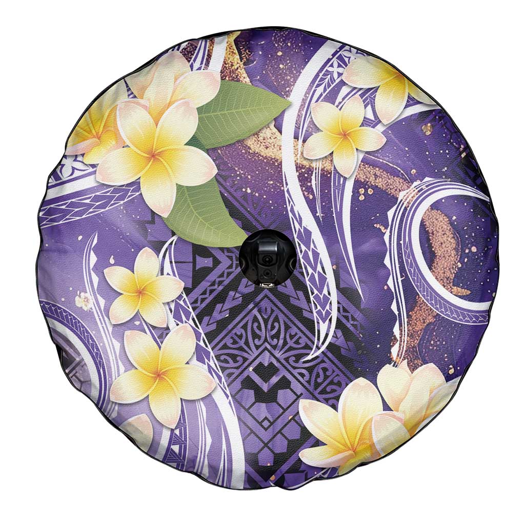 Polynesian Tribal Tattoo Spare Tire Cover Plumeria Purple Marble Pattern LT9 - Polynesian Pride