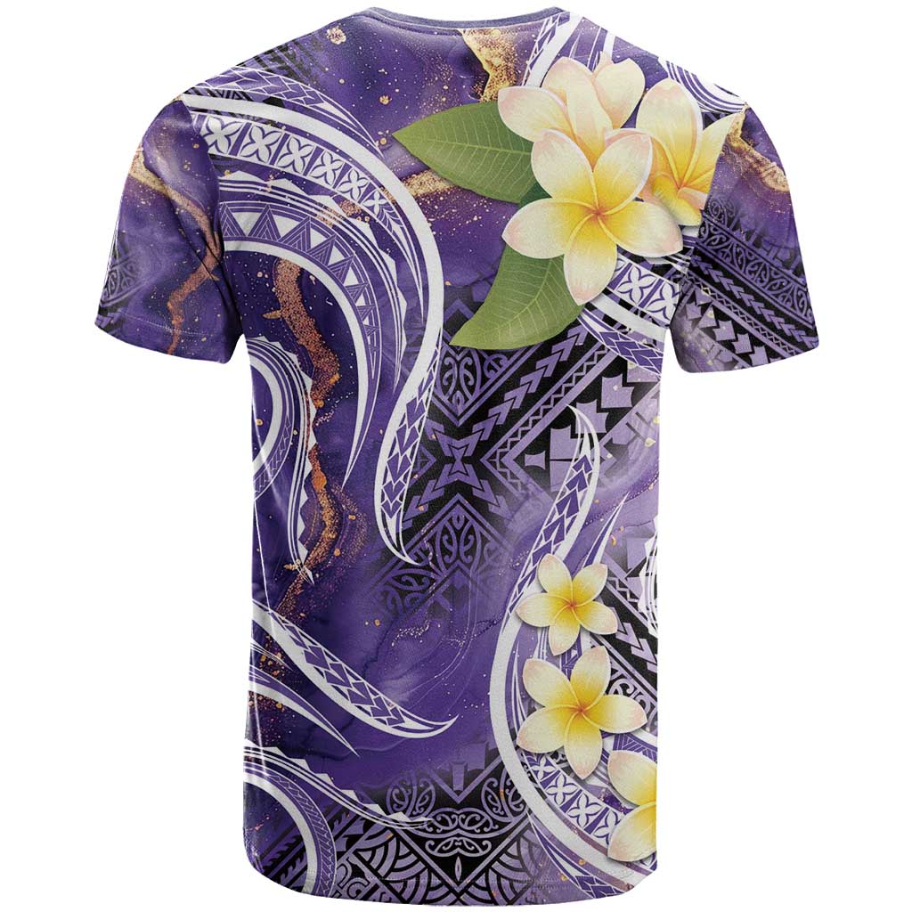Polynesian Tribal Tattoo T Shirt Plumeria Purple Marble Pattern LT9 - Polynesian Pride