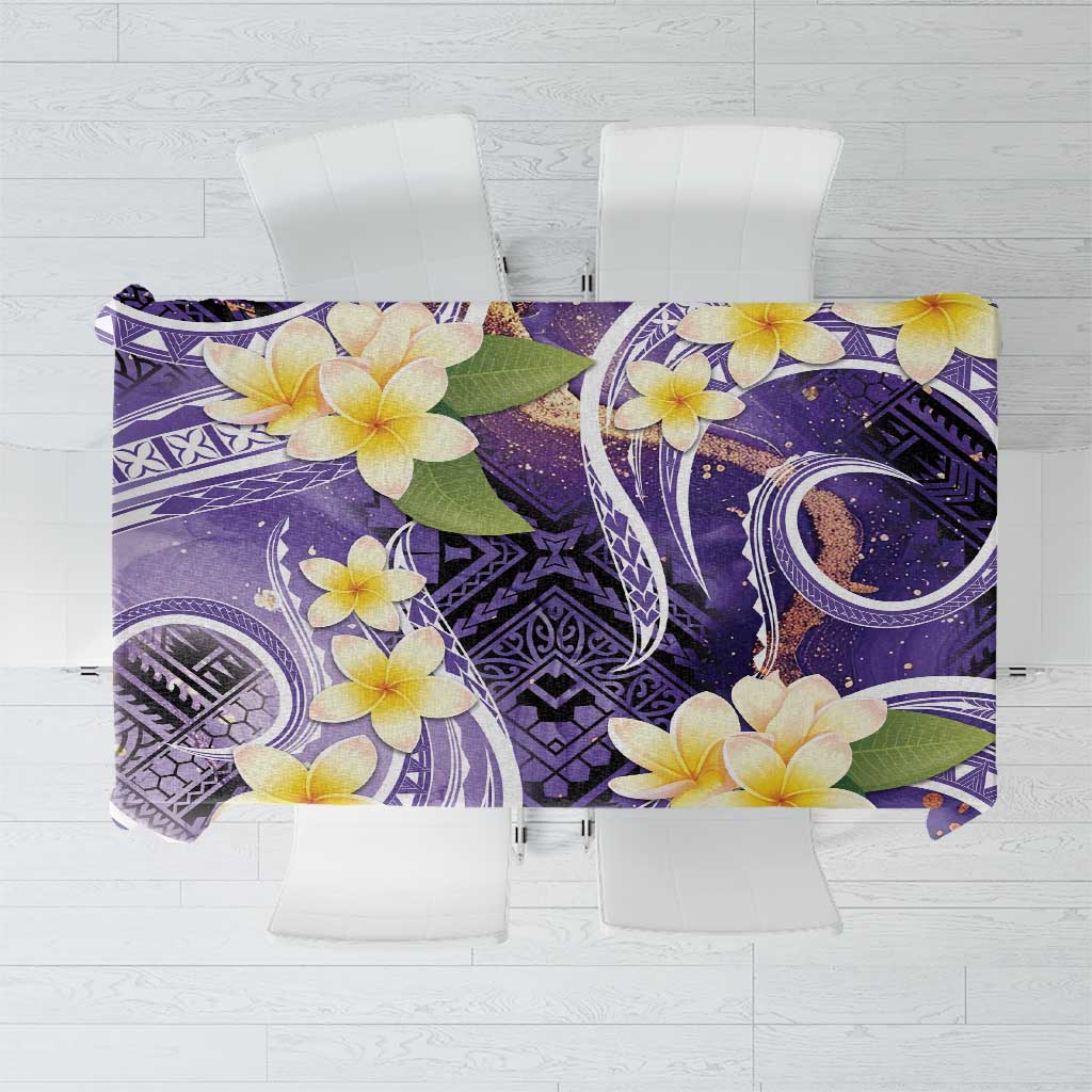 Polynesian Tribal Tattoo Tablecloth Plumeria Purple Marble Pattern LT9 Purple - Polynesian Pride