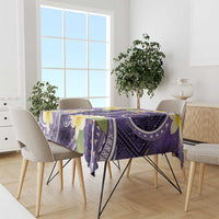 Polynesian Tribal Tattoo Tablecloth Plumeria Purple Marble Pattern LT9 - Polynesian Pride