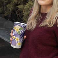 Polynesian Tribal Tattoo Tumbler Cup Plumeria Purple Marble Pattern LT9 - Polynesian Pride
