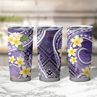 Polynesian Tribal Tattoo Tumbler Cup Plumeria Purple Marble Pattern LT9 - Polynesian Pride