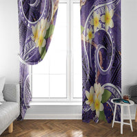 Polynesian Tribal Tattoo Window Curtain Plumeria Purple Marble Pattern LT9 - Polynesian Pride