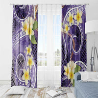 Polynesian Tribal Tattoo Window Curtain Plumeria Purple Marble Pattern LT9 - Polynesian Pride