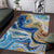 Polynesian Tribal Tattoo Area Rug Swirling Ocean Marble Pattern