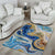Polynesian Tribal Tattoo Area Rug Swirling Ocean Marble Pattern