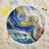 Polynesian Tribal Tattoo Beach Blanket Swirling Ocean Marble Pattern LT9 One Size 150cm Ocean - Polynesian Pride