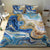 Polynesian Tribal Tattoo Bedding Set Swirling Ocean Marble Pattern