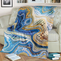 Polynesian Tribal Tattoo Blanket Swirling Ocean Marble Pattern LT9 - Polynesian Pride