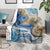 Polynesian Tribal Tattoo Blanket Swirling Ocean Marble Pattern