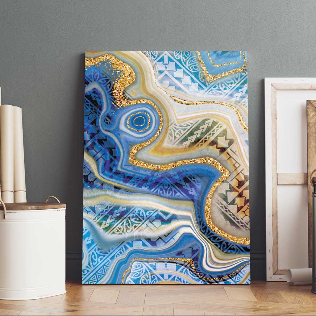 Polynesian Tribal Tattoo Canvas Wall Art Swirling Ocean Marble Pattern LT9 - Polynesian Pride