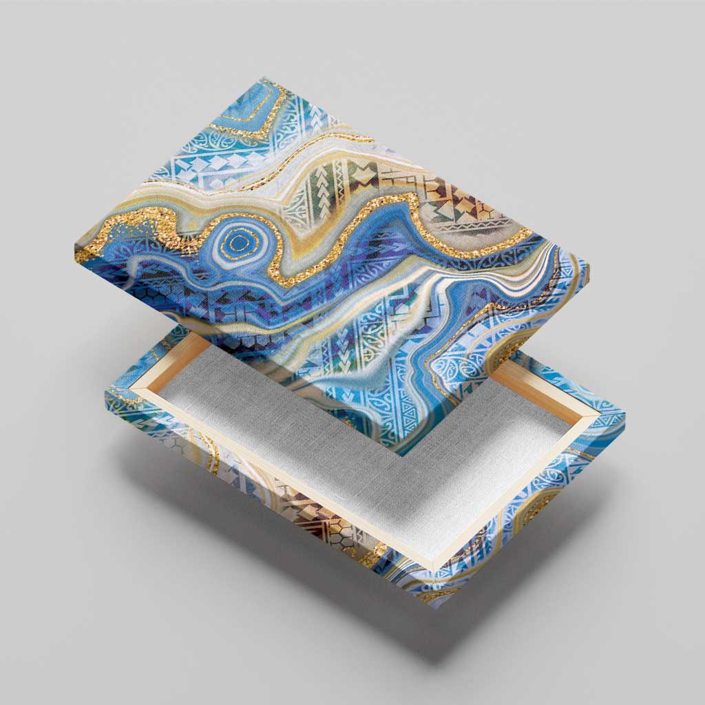 Polynesian Tribal Tattoo Canvas Wall Art Swirling Ocean Marble Pattern LT9 - Polynesian Pride