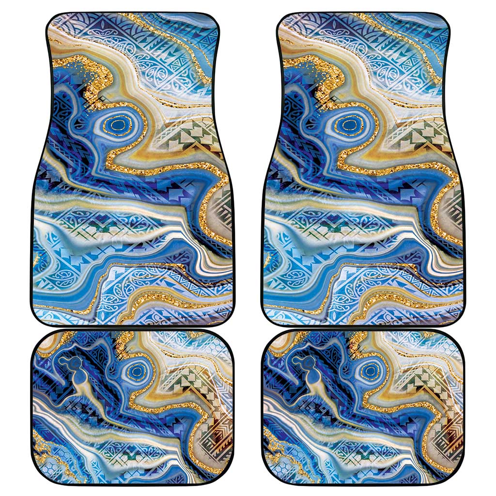 Polynesian Tribal Tattoo Car Mats Swirling Ocean Marble Pattern LT9 - Polynesian Pride