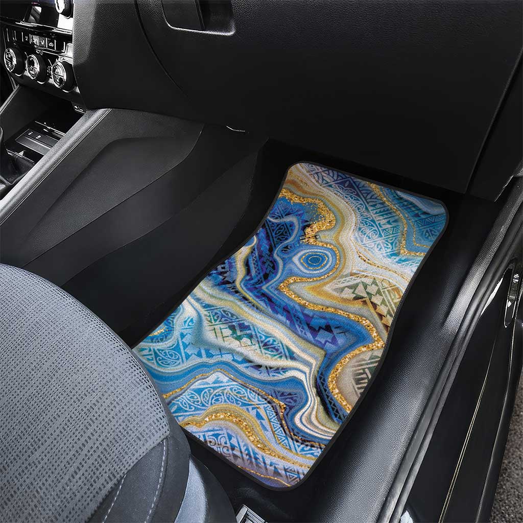 Polynesian Tribal Tattoo Car Mats Swirling Ocean Marble Pattern LT9 - Polynesian Pride