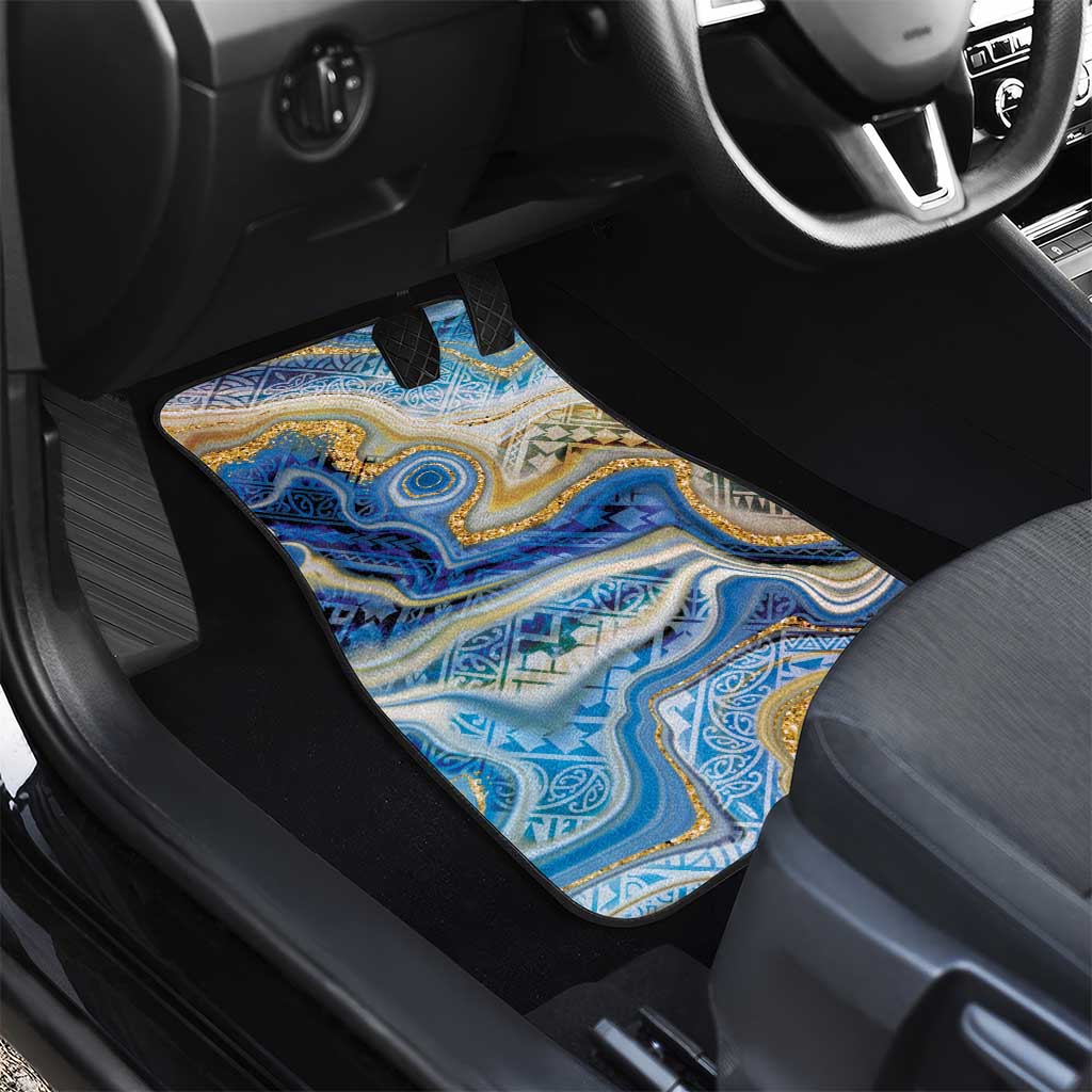 Polynesian Tribal Tattoo Car Mats Swirling Ocean Marble Pattern LT9 - Polynesian Pride