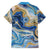 Polynesian Tribal Tattoo Family Matching Off Shoulder Maxi Dress and Hawaiian Shirt Swirling Ocean Marble Pattern