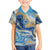 Polynesian Tribal Tattoo Family Matching Off Shoulder Maxi Dress and Hawaiian Shirt Swirling Ocean Marble Pattern