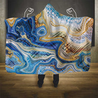 Polynesian Tribal Tattoo Hooded Blanket Swirling Ocean Marble Pattern LT9 - Polynesian Pride