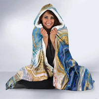 Polynesian Tribal Tattoo Hooded Blanket Swirling Ocean Marble Pattern LT9 - Polynesian Pride