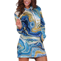 Polynesian Tribal Tattoo Hoodie Dress Swirling Ocean Marble Pattern LT9 Ocean - Polynesian Pride