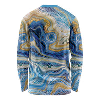 Polynesian Tribal Tattoo Long Sleeve Shirt Swirling Ocean Marble Pattern LT9 - Polynesian Pride