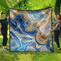 Polynesian Tribal Tattoo Quilt Swirling Ocean Marble Pattern