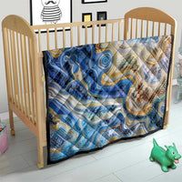 Polynesian Tribal Tattoo Quilt Swirling Ocean Marble Pattern