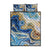 Polynesian Tribal Tattoo Quilt Bed Set Swirling Ocean Marble Pattern