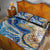 Polynesian Tribal Tattoo Quilt Bed Set Swirling Ocean Marble Pattern