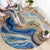 Polynesian Tribal Tattoo Round Carpet Swirling Ocean Marble Pattern