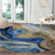 Polynesian Tribal Tattoo Round Carpet Swirling Ocean Marble Pattern